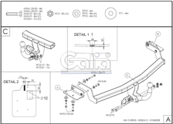 Фаркоп оцинкованный Galia K032A для Kia Carens 2006-2013(паспорт и сертификат в комплекте)(без электрики)