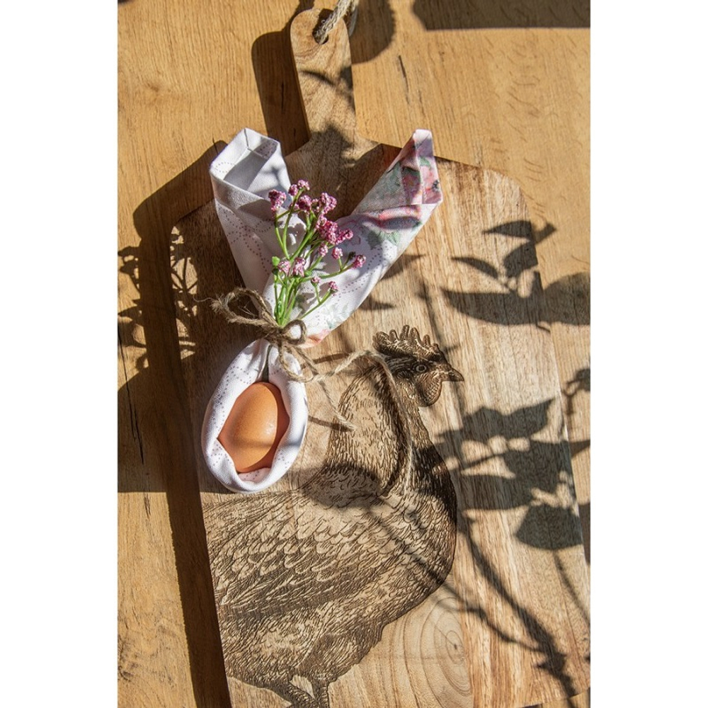 Доска декоративная "Курица" 25x50x2см Дерево манго