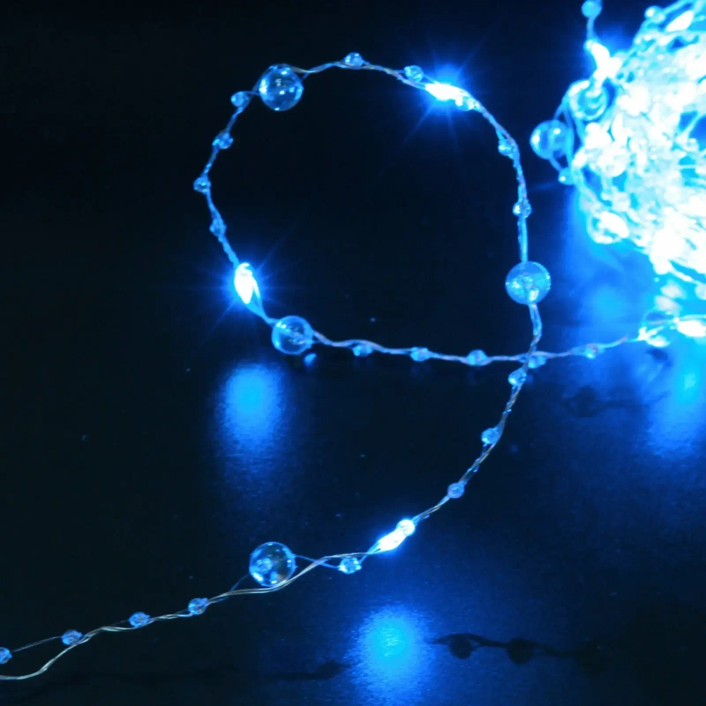 Гирлянда для дома НИТЬ «Льдинка» 5 м 50 ламп LED, 8 реж,IP-20, Голубой