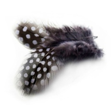 Перья Пятнистые Серые 6*8 см, 20шт