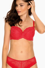 Бюстгальтер на косточках с шитыми чашками на тонком поролоне (Размер: 85E) (Цвет: красный)