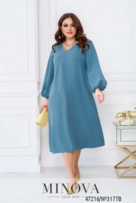 Платье 3177B-голубой Minova Фото 2