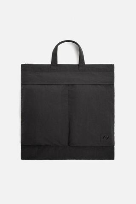ZARA НЕЙЛОНОВАЯ СУМКА-ШОПЕР, ЧЕРНЫЙ