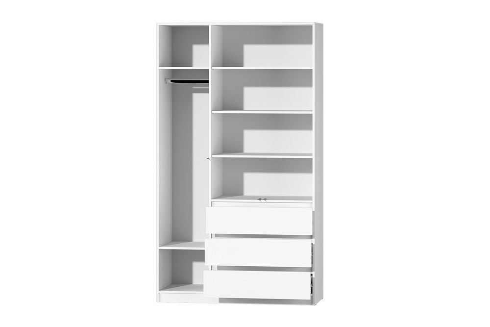 МС "Хилтон". Шкаф №2 1200 Белый_Текстурный
