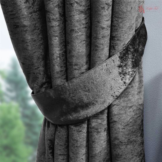 Шторы бархат Крэш (тёмно-серый)