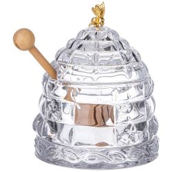 БАНКА ДЛЯ МЕДА С ПАЛОЧКОЙ 280 МЛ. ДИА=11,5 СМ. В=14 СМ. КОЛЛЕКЦИЯ "MUZA" (КОР=8ШТ.)