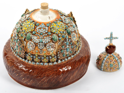 Штоф "Шапка Мономаха" цветной с золотом