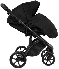 Детская коляска Roan Bass Next 2.0 3 в 1 с автокреслом Tutis Elo Lux EduSky Black BSN/40/2 Caviar Black/Black/руч.Black