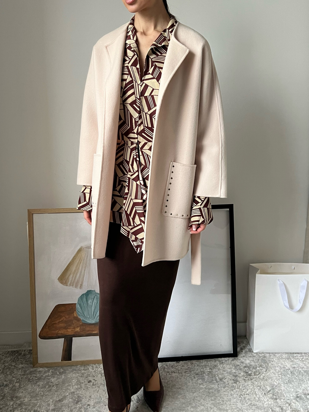 Шерстяное пальто Massimo Dutti, S