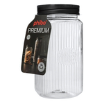 Банка квадратная с рельефом и тиснением premium 1,3л (черный)