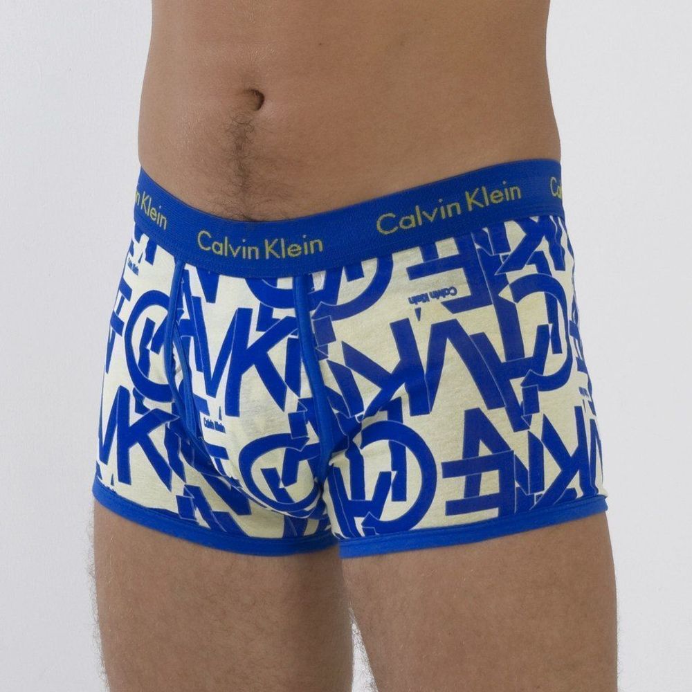 Мужские трусы боксеры Calvin Klein 365 print Blue Letters