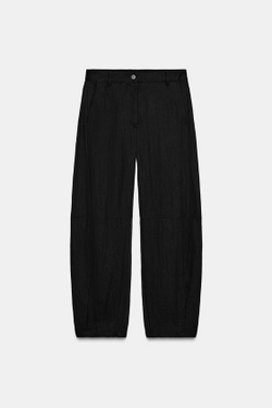 ZARA СВОБОДНЫЕ БРЮКИ-БАЛЛОНЫ ZW COLLECTION, ЧЕРНЫЙ