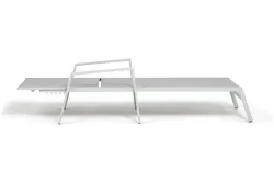 "Парма" шезлонг, каркас алюминий светло-серый (RAL7035) муар, ткань текстилен светло-серая