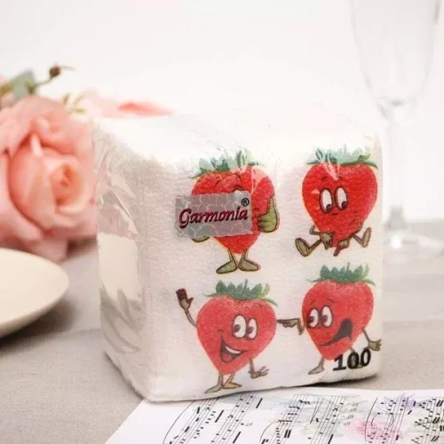 Бумажные салфетки "Гармония Цвета" (земляника) 100шт