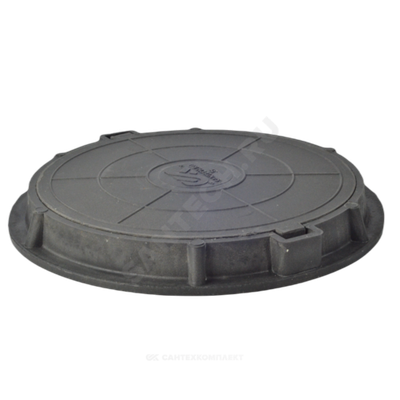 Люк полимер (легкий) серый/черный круглый 760х630 h=90мм 30кН Сантехкомплект