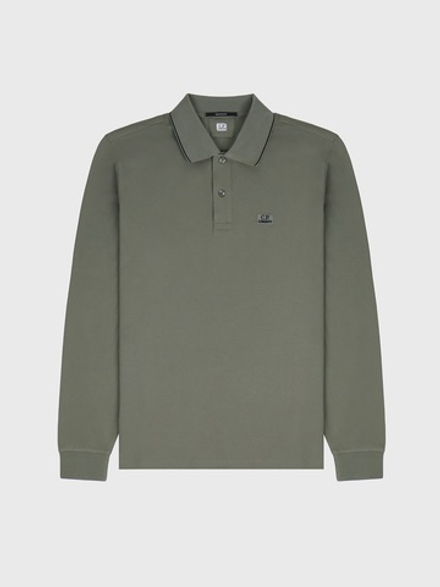 Поло с длинным рукавом C.P. Company Stretch Piquet Line Dark Green