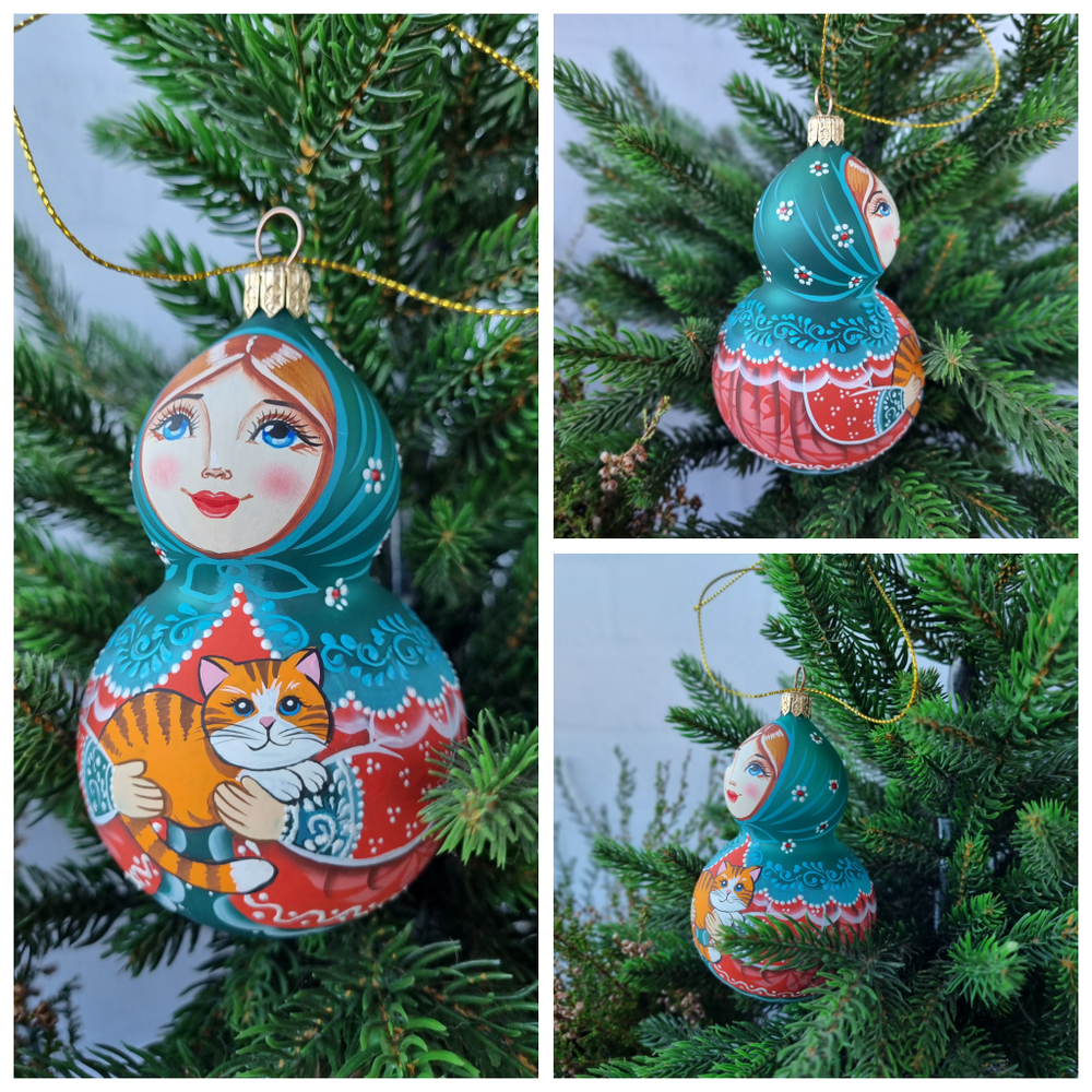 Матрешка стеклянная Олечка