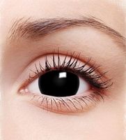 Увеличивающие черные crazy линзы / Черные линзы для фотосессий / Полная тонировка