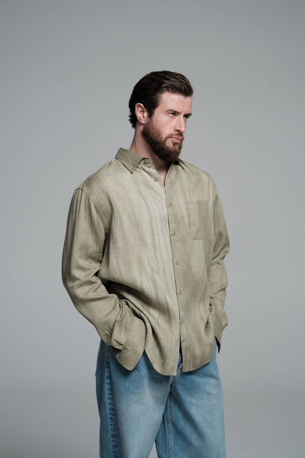 Рубашка | washed olive