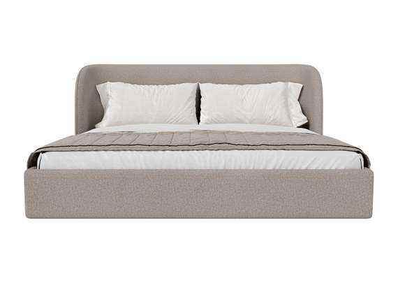 Кровать двуспальная Classic 200 см (бежевый, рогожка)