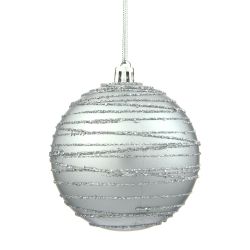 GAEM Набор из 12шт, Украшение новогоднее Шар "Спираль серебристая", D8 см, L35 W27 H9 см