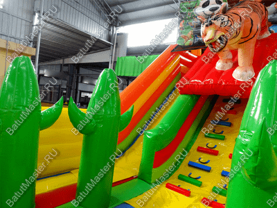 Детский надувной батут-горка "Зов тигра", 8*5*6 м