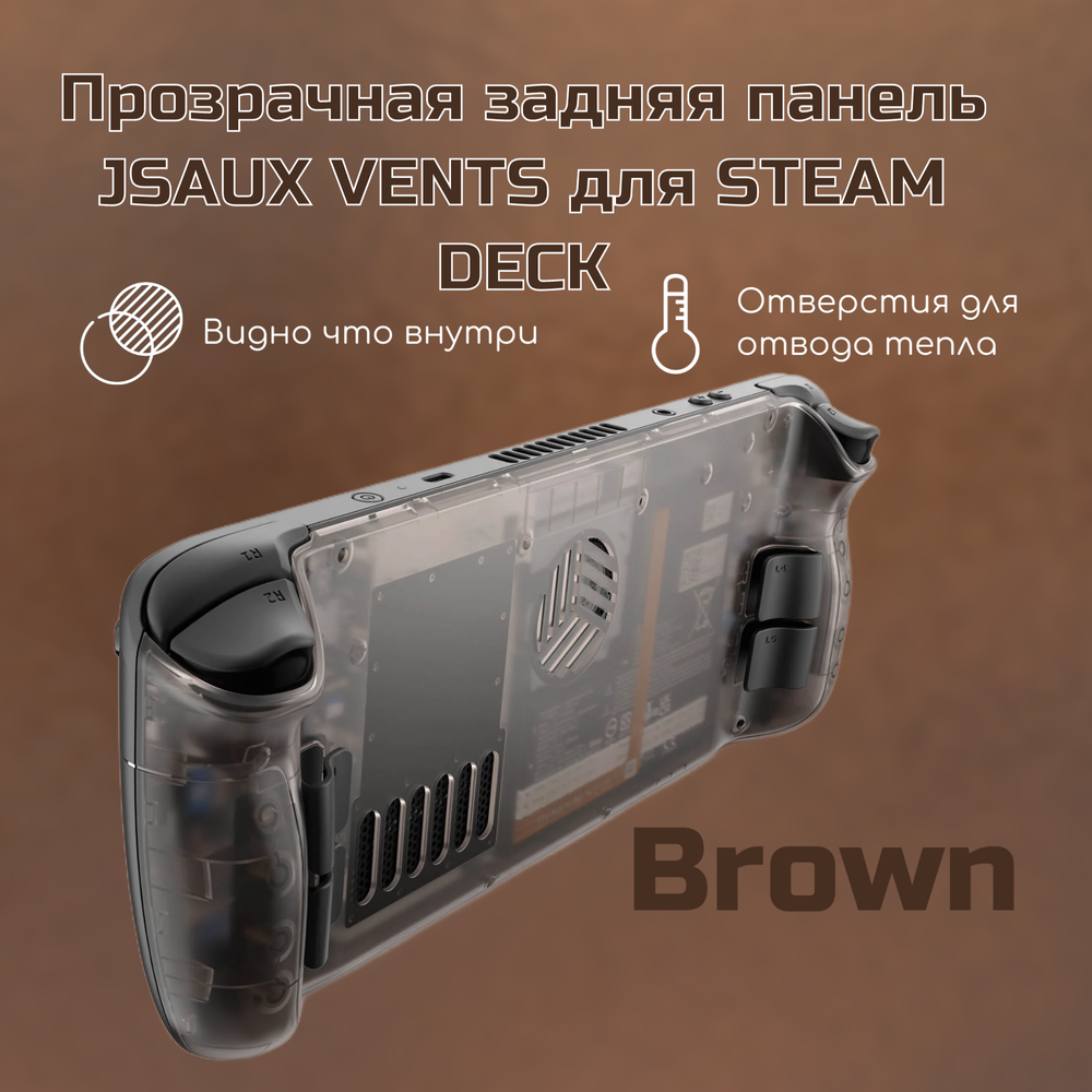 Задняя панель для Steam Deck от JSAUX VENT PC0106B, цвет прозрачный коричневый