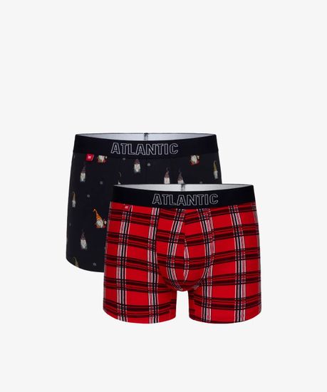Трусы мужские боксеры (2шт), Atlantic 2GMH-019, темно-синие + красные