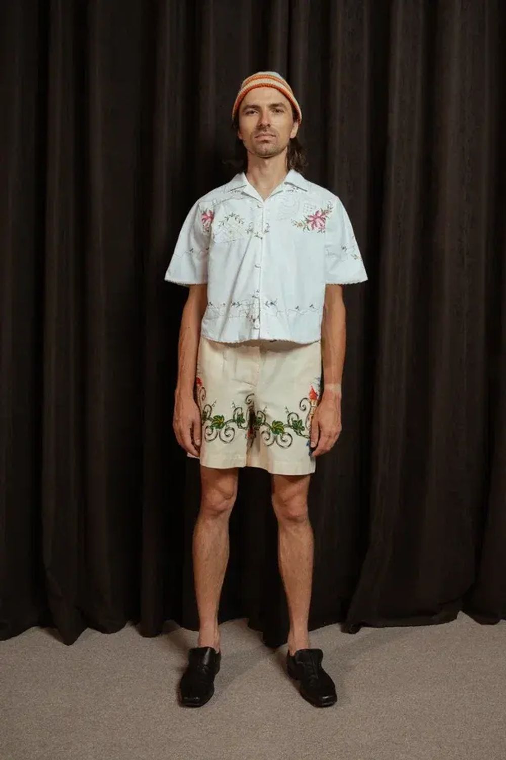 Рубашка Soeurs Укороченная с Вышитыми Цветами