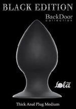 Чёрная анальная пробка Thick Anal Plug Medium - 9,5 см