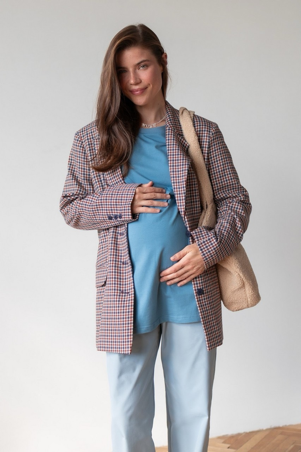 Лонгслив Basic, Пыльно-Голубой