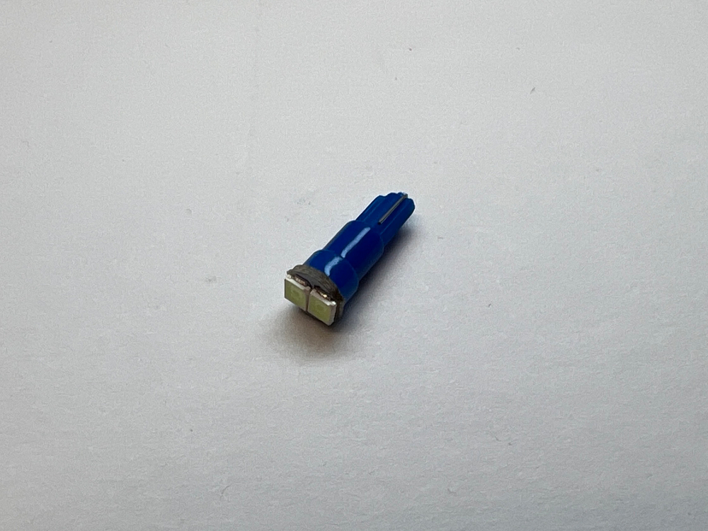 W1.2W (2 диода) / Автолампа светодиодная, 12-24В,  синий (за 1 шт.)