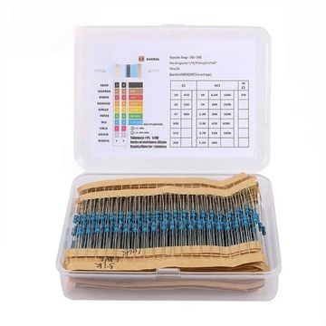 Набор резисторов 600 штук, 30 номиналов 0.25 Вт, точность 1%, сопротивление 10 Ом - 1 МОм,