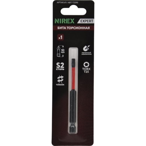 Бита NIREX Expert Torsion TORX T25, 90мм NBT-T2590