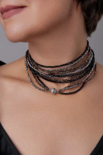 Нити-трансформеры из венецианского стекла на магните 3 в одном: коньяк, серебро,черный