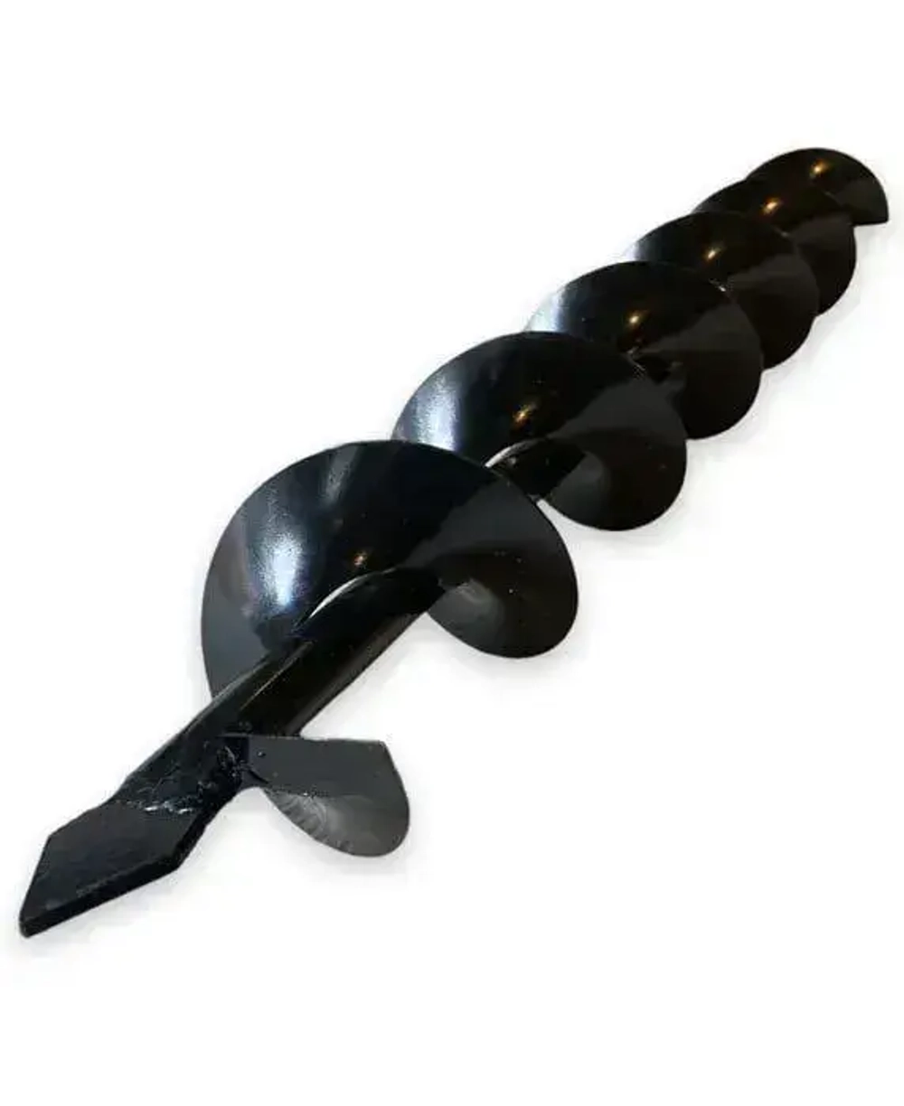 Шнек для мотобура однозаходный по грунту, с несъемными ножами Диаметр 70 мм Для установки опор, столбов / Принадлежности для инструментов