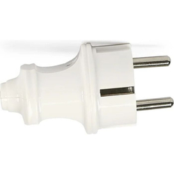 Вилка 16А 250В (АБС-пластик, прямая, белая, земля) SBE-16-P01-w SmartBuy