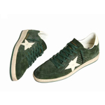 Мужские кеды Golden Goose Ball Star Green suede with White leather star and White heel tab