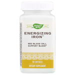 Nature's Way, Energizing Iron, формула с двойным железом, 90 мягких желатиновых капсул