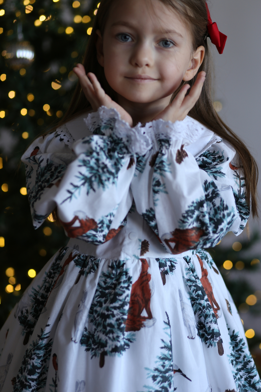 Платье «Лилия» новогодняя коллекция (лисы)