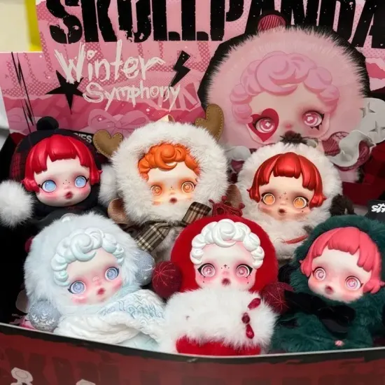 Мягкая игрушка брелок кукла Skullpanda Winter Symphony 15см