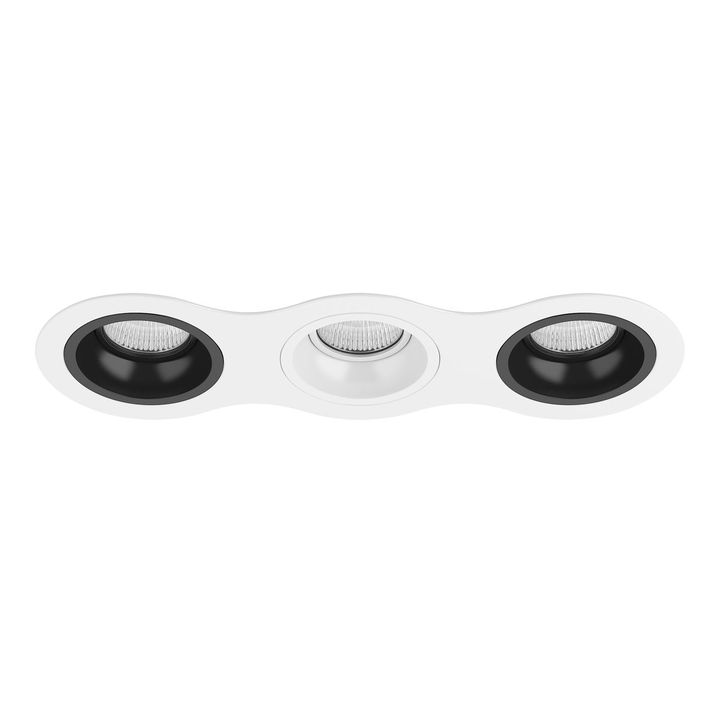 Комплект из светильников и рамки Lightstar Domino Round (214636+214607+214606+214607) D636070607
