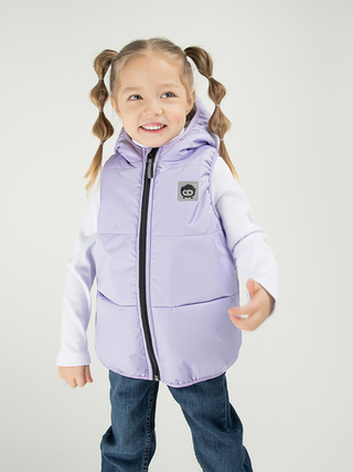 Жилет утепленный с капюшоном "Лиловый"