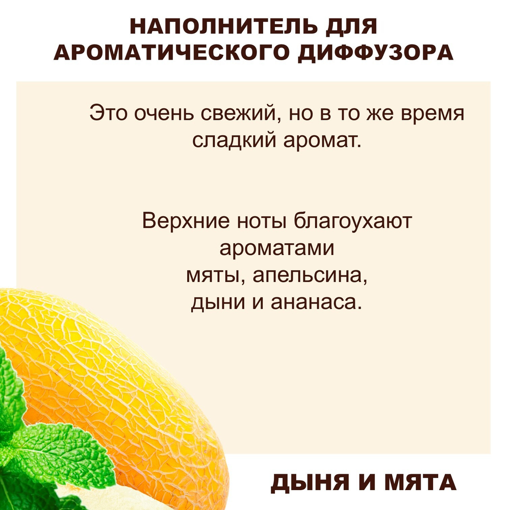 ДЫНЯ И МЯТА - Наполнитель для ароматического диффузора