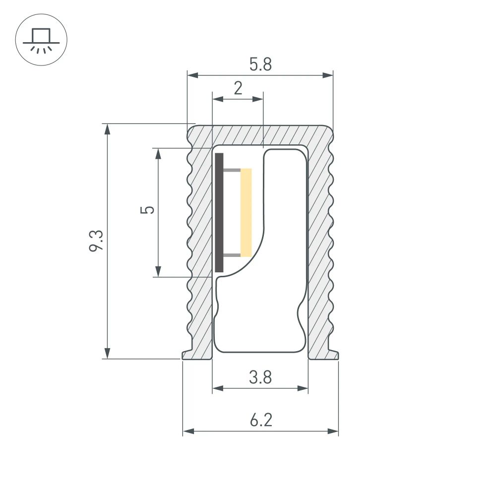 Профиль SL-MINI-6-H9-2000 ANOD BLACK (Arlight, Алюминий) 044082
