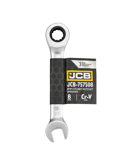 Ключ трещоточный короткий 8мм JCB JCB-757S08