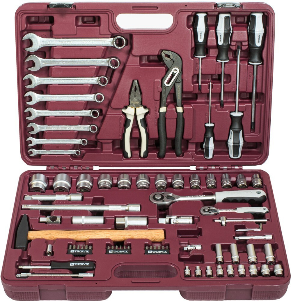 UTS0077 Набор инструмента универсальный 1/4", 1/2"DR, 77 предметов