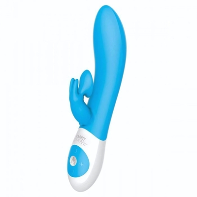 Голубой вибратор The Kissing Rabbit (Цвет: голубой)