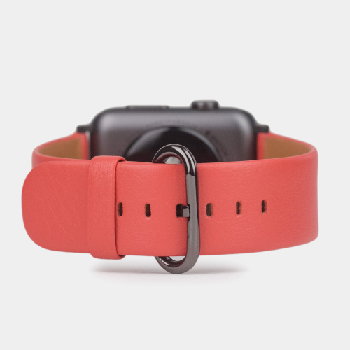 Ремешок для Apple Watch 40/41/42 mm из кожи теленка, кораллового цвета