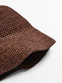 Massimo Dutti Панама из рафии, коричневый